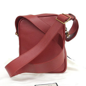 Gucci Red Bag Logo Vintage Leather Shoulder